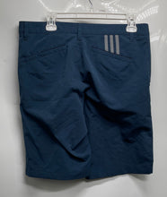 Load image into Gallery viewer, Adidas Mens Blue Flat Front Straight Leg Slash Pocket Chino Shorts Size 32