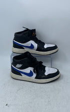 Load image into Gallery viewer, Nike Womens Air Jordan 1 Mid 554725-084 Black White Blue Sneakers Shoes Size 6.5
