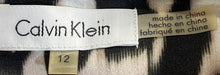 Load image into Gallery viewer, Calvin Klein Womens Black White Animal Print Ruffle Sheath Dress Size 12