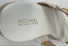Load image into Gallery viewer, Michael Kors Womens Jilly Mid Ivory Monogram Wedge Espadrille Sandals Size 5.5 M