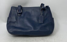 Load image into Gallery viewer, St. John's Bay Womens Dark Blue Leather Bag Charm Double Handle Shoulder Handbag