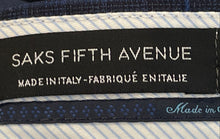 Load image into Gallery viewer, Saks Fifth Avenue Mens Blue Plaid Wool Flat Front Straight Leg Dress Pants Sz 34