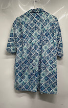 Load image into Gallery viewer, Tommy Bahama Mens Blue White Geometric Floral Short Sleeve Button-Up Shirt Sz L