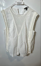 Load image into Gallery viewer, INC International Concepts Womens White Sleeveless Crew Neck Blouse Top Size L