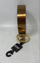 Load image into Gallery viewer, Michael Kors Womens Beige Gold Buckle Signature Print Reversible Belt Size XL