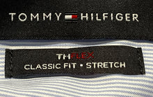Load image into Gallery viewer, Tommy Hilfiger Mens Light Blue Striped Classic Fit Stretch Dress Shirt Size 2XL