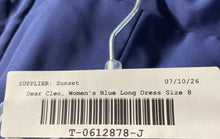 Load image into Gallery viewer, Dear Cleo Womens Blue One-Shoulder Pleated Front Long Maxi Dress Sz 8 With Tags