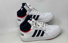 Load image into Gallery viewer, Adidas Mens Hoops 3.0 Mid White Blue Mid Top Lace-Up Sneaker Shoes Size 9.5