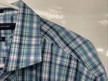 Load image into Gallery viewer, Tommy Hilfiger Mens Blue Plaid Custom Fit Long Sleeve Button-Up Shirt Size L