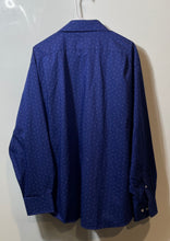 Load image into Gallery viewer, Tommy Hilfiger Mens Blue Printed Regular Fit Stretch Dress Shirt Size 2XL