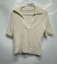 Load image into Gallery viewer, Abercrombie & Fitch Womens White Short Sleeve Collared Polo Sweater Size XXS