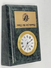 Load image into Gallery viewer, Benchmark Table Clock Embedded in Marble Stone.