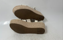 Load image into Gallery viewer, Marc Fisher Womens Jenila White Brown Buckle Platform Espadrille Sandals Size 8