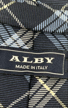 Load image into Gallery viewer, Alby Mens Blue Plaid Silk Adjustable Formal Pointed Tie One Size
