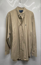 Load image into Gallery viewer, Ralph Lauren Mens Khaki Cotton Long Sleeve Collared Button-Up Shirt Size XL