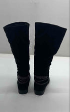 Load image into Gallery viewer, Lane Bryant Womens Black Suede Almond Toe Side-Zip Riding Boots Size 8W