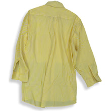 Load image into Gallery viewer, Lazo Mens Yellow Striped Long Sleeve Spread Collar Button Up Shirt Size 17
