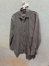 Load image into Gallery viewer, Hugo Boss Mens Blue White Diamond Long Sleeve Spread Collar Dress Shirt Size 41