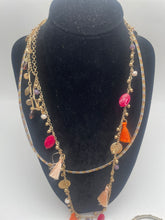 Load image into Gallery viewer, Assorted Bundle Of Gold Tone Beaded Chain Necklace Bracelet And Earrings 184.9g