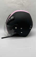 Load image into Gallery viewer, HCI 16 Black Pink Dot Approved Fiberglass Open Face Motorcycle Helmet