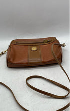 Load image into Gallery viewer, Braciano Womens Brown Embossed Leather Detachable Strap Zipper Crossbody Bag