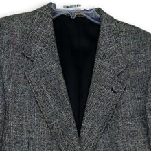 Load image into Gallery viewer, Evan Picone Mens Black Gray Long Sleeve Notch Lapel Two Button Blazer Size 46