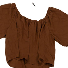 Load image into Gallery viewer, Forever 21 Womens Brown Short Sleeve Round Neck Pullover Cropped Top Size Small