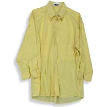 Load image into Gallery viewer, Lazo Mens Yellow Striped Long Sleeve Spread Collar Button Up Shirt Size 17