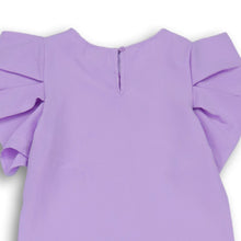 Load image into Gallery viewer, Shein Girls Lilac Ruffled Short Sleeve Crew Neck Pullover Blouse Top Size 9Y
