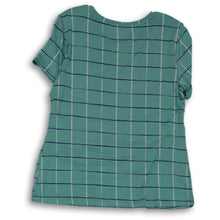 Load image into Gallery viewer, APT.9 Womens Green Square Print Crew Neck Short Sleeve T Shirt Size Large