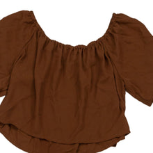 Load image into Gallery viewer, Forever 21 Womens Brown Short Sleeve Round Neck Pullover Cropped Top Size Small