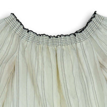 Load image into Gallery viewer, White House Black Market Womens White Striped Off The Shoulder Blouse Top Sz XS