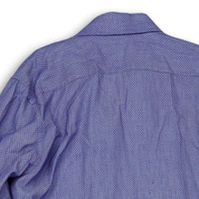 Load image into Gallery viewer, Michael Kors Mens Blue Geometric Slim Fit Long Sleeve Button Up Shirt Size 17
