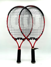 Load image into Gallery viewer, Lot Of 5 Wilson Assorted Red Black Standard Head 3-1/2 Inch Grip Tennis Racket