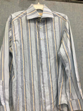 Load image into Gallery viewer, Josephs Cloak Blue Stripes Long Sleeve Shirt Size 44
