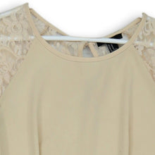 Load image into Gallery viewer, Forever 21 Womens Beige Lace Round Neck Back Keyhole Blouse Top Size Medium