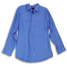 Load image into Gallery viewer, Alfani Mens Blue Long Sleeve Spread Collar Classic Button Up Shirt Size Large