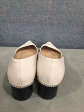 Load image into Gallery viewer, Coach Womens Beige Leather Pointed Toe Slip On Block Pump Heel Size 9 B