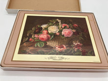 Load image into Gallery viewer, Pimpernel Multicolor Rose Basket Square Dining Cork Backed Table Mat