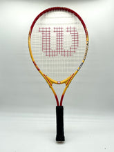 Load image into Gallery viewer, Lot Of 5 Wilson Assorted Red Black Standard Head 3-1/2 Inch Grip Tennis Racket