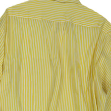 Load image into Gallery viewer, Lazo Mens Yellow Striped Long Sleeve Spread Collar Button Up Shirt Size 17