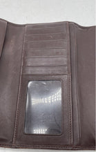 Load image into Gallery viewer, Coach Womens Brown Pebble Leather Inner Pockets Card Slots Trifold Wallet