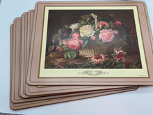 Load image into Gallery viewer, Pimpernel Multicolor Rose Basket Square Dining Cork Backed Table Mat