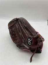 Load image into Gallery viewer, Rawlings Mens Brown Pink Right Handed 5 Finger Fastpitch Baseball 12 In Gloves