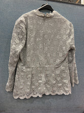 Load image into Gallery viewer, Tradition Womens Beige Sequin Long Sleeve V Neck Back Zip Blouse Top Size 18W