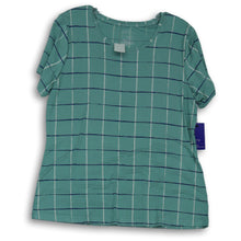 Load image into Gallery viewer, APT.9 Womens Green Square Print Crew Neck Short Sleeve T Shirt Size Large