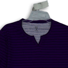 Load image into Gallery viewer, INC International Concepts Womens Purple Blue Striped Short Sleeve T Shirt Sz M