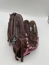 Load image into Gallery viewer, Rawlings Mens Brown Pink Right Handed 5 Finger Fastpitch Baseball 12 In Gloves