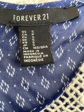 Load image into Gallery viewer, Forever 21 Womens Blue White Geometric Sleeveless Collared Summer Dress Size S