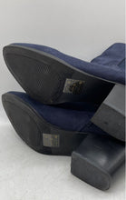 Load image into Gallery viewer, Aldo Womens Blue Suede Almond Toe Side Zipper Block Heel Chelsea Boots Size 7